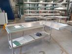 4 RVS hoek keukenbladen professioneel, Huis en Inrichting, Keuken | Keukenelementen, Ophalen, Zo goed als nieuw, 50 tot 75 cm
