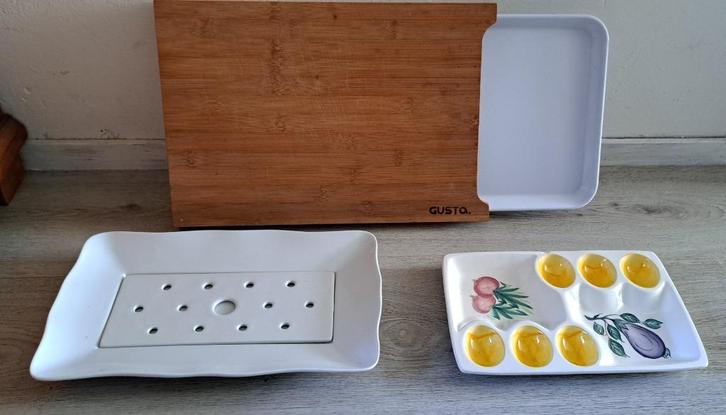 te koop gusto snijplank,dienblad,eierblad,stokbrood schaa, Huis en Inrichting, Keuken | Servies, Nieuw, Schaal of Schalen, Overige stijlen