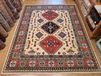 Handgeknoopt oosters tapijt kazak 302x246, Huis en Inrichting, Stoffering | Tapijten en Kleden, Crème, Info@SlatsAntiek.n, Perzisch
