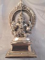 Mooi zilverkleurig Ganesha beeldje 10 cm, Verzamelen, Religie, Ophalen, Zo goed als nieuw, Beeld(je), Hindoeïsme