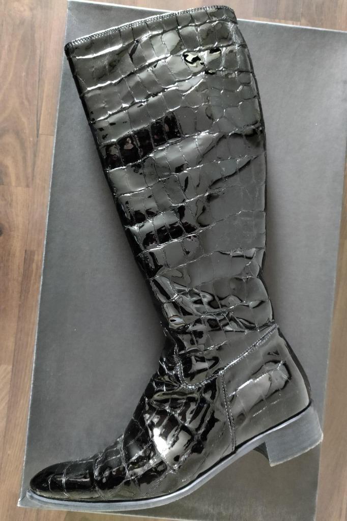 Nalini laarzen zwart soepel leren croco maat 39,5, Kleding | Dames, Schoenen, Zo goed als nieuw, Hoge laarzen, Zwart, Ophalen of Verzenden