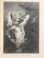 W. Kotarbinski: "Der Kuss der Medusa", 1890, gravure 32x22cm, Ophalen of Verzenden