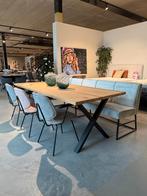 Eiken tafel met bankje een stoelen massief eiken, Ophalen, 50 tot 100 cm, Rechthoekig, Nieuw