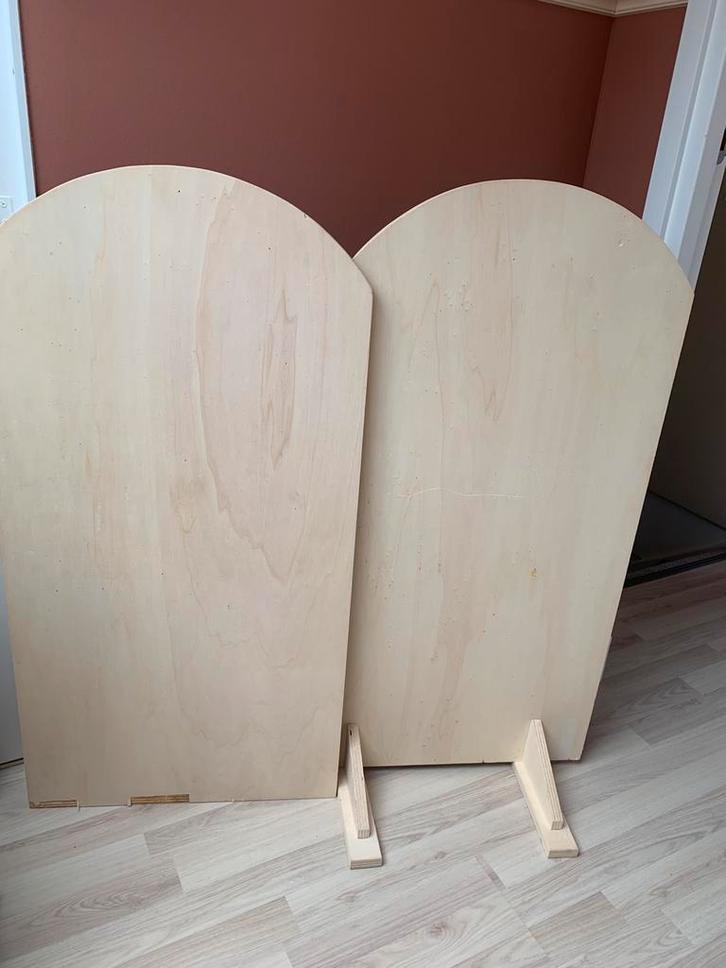 Houten borden/verkoopborden op standaard, Huis en Inrichting, Woonaccessoires | Kamerschermen, Zo goed als nieuw, Ophalen