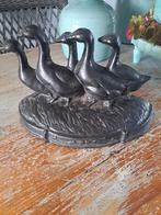 Grote mooie gietijzeren deurstopper met ganzen, Ophalen of Verzenden