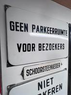 Zwart wit emaille bordje reclame item, Verzamelen, Ophalen of Verzenden, Nieuw, Reclamebord