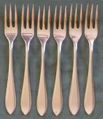 Nr K173: 6 Verzilverde Gero 90 puntfilet visvorken, Antiek en Kunst, Antiek | Bestek, Ophalen of Verzenden