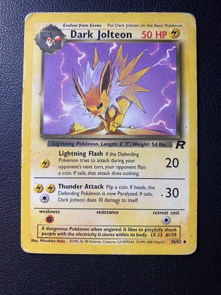 Dark Jolteon - Team Rocket - 38/82 - Pokemon kaart, Ophalen of Verzenden, Zo goed als nieuw