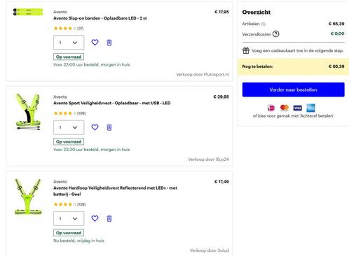 2x Avento Hardloop Veiligheidsvest Reflecterend met LEDs, Sport en Fitness, Loopsport en Atletiek, Zo goed als nieuw, Overige typen