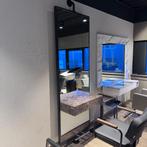 spiegel tafeltje kaptafel makeuptafel bruin marmer kapsalon, Ophalen, Nieuw