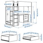 IKEA Stuva Hoogslaper Wit met Bureau, Gebruikt, Eenpersoons, 160 tot 180 cm, Ophalen of Verzenden
