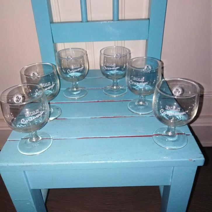 Lucas Bols /bols corenwijn borrelglaasjes 6 stuks, Verzamelen, Glas en Borrelglaasjes, Gebruikt, Borrel- of Shotglas, Ophalen