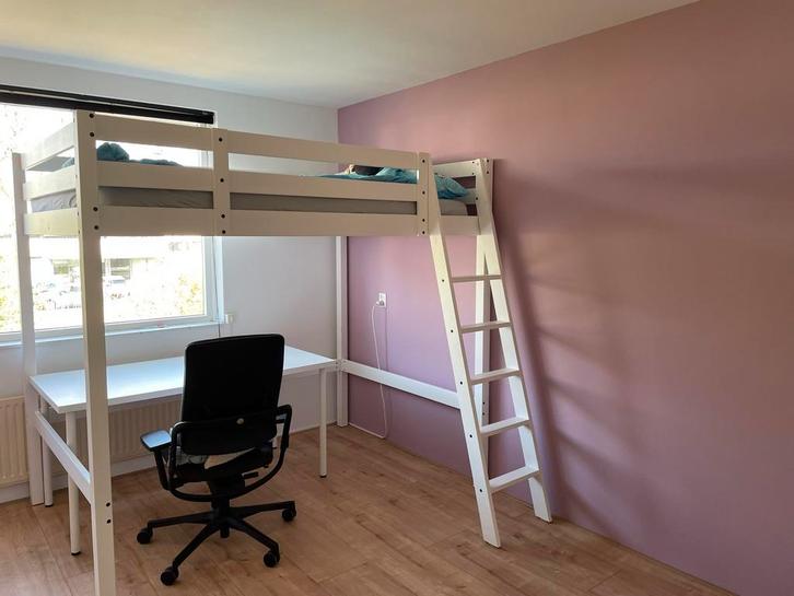 Tweepersoons hoogslaper 140x200 Ikea, Huis en Inrichting, Slaapkamer | Stapelbedden en Hoogslapers, Zo goed als nieuw, Hoogslaper