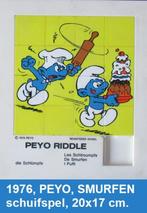 1976, grote Peyo Smurfen schuifpuzzel, 20x17 cm., Ophalen of Verzenden, Zo goed als nieuw