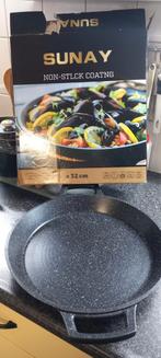 Nieuwe aluminium paella pan 32cm - nooit gebruikt!, Ophalen, Overige typen, Keramische plaat, Nieuw
