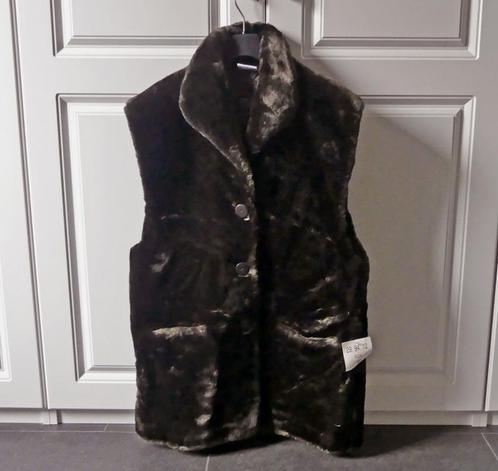 Lang mouwloos bontvest faux fur gilet vintage maat 42 bruin, Kleding | Dames, Truien en Vesten, Nieuw, Maat 38/40 (M), Bruin, Ophalen of Verzenden