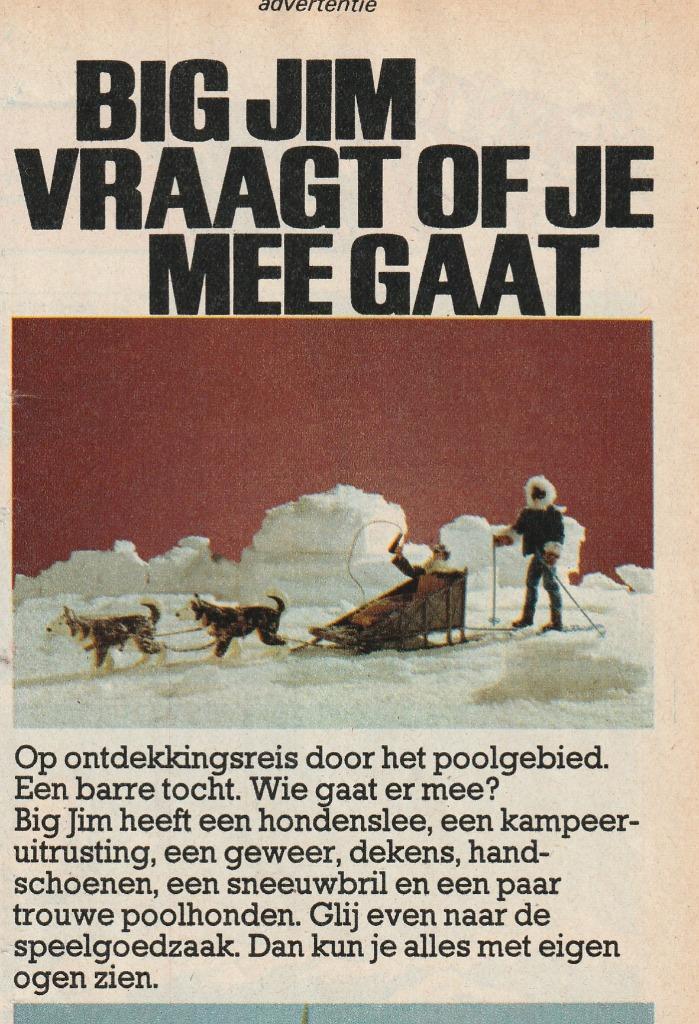 Retro reclame 1977 Mattel Big Jim pop op 'n barre tocht, Verzamelen, Retro, Overige typen, Verzenden
