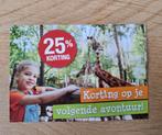 25% korting op Dierenpark Amersfoort, Drie personen of meer, Kortingsbon, Overige typen