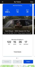 Zach Bryan tickets, kaartjes Eerste Ring, 9 juni, Eindhoven, Tickets en Kaartjes, Twee personen, Juni
