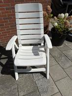 Tuintafel met 4 verstelbare stoelen + kussens, Ophalen, Gebruikt, Plastic, Verstelbaar