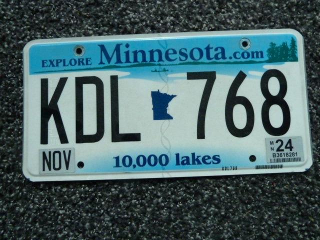 Kentekenplaat licenseplate Minnesota USA, Verzamelen, Automerken, Motoren en Formule 1, Gebruikt, Auto's, Verzenden