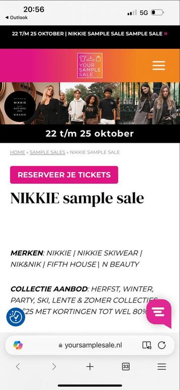 Nikkie sample sale tickets 2 shift woensdag avond beschikbaar voor biedingen
