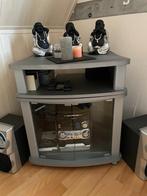 TV-stereo draaibare kast op wieltjes met glazen deuren, Huis en Inrichting, Kasten | Televisiemeubels, Gebruikt, Ophalen of Verzenden