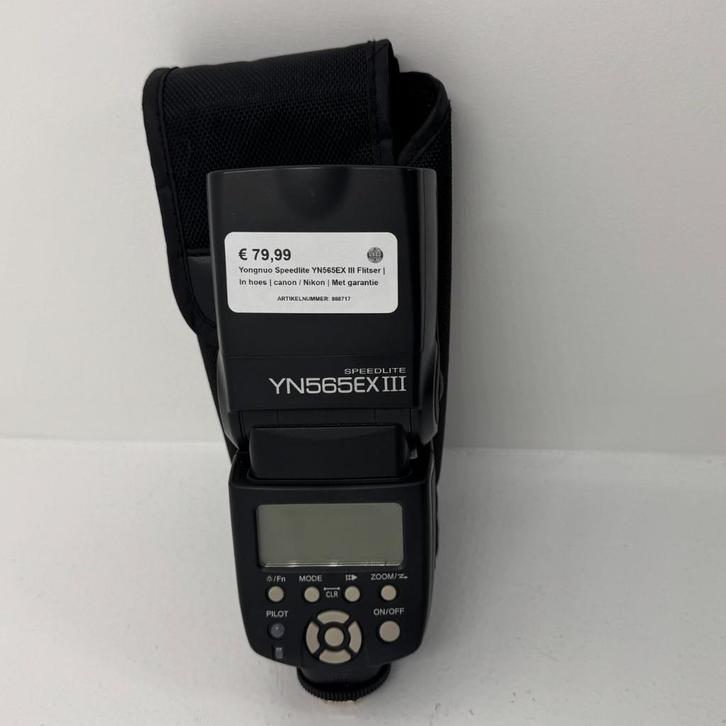 Yongnuo Speedlite YN565EX III Flitser | In hoes | canon / Ni, Audio, Tv en Foto, Fotografie | Flitsers, Zo goed als nieuw, Canon