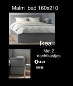 Ikea bed Malm, Huis en Inrichting, Slaapkamer | Bedden, Grijs, Zo goed als nieuw, Ophalen