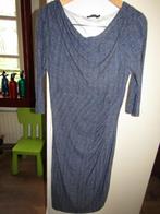 F1515 QUESTION? mt XL jurk donkerblauw visgraat tricot gedra, Maat 46/48 (XL) of groter, Zo goed als nieuw, Knielengte, Verzenden