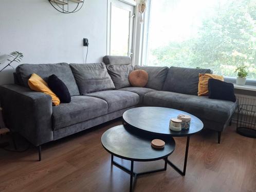 Hoekbank Brioni - Olijfgroen - 4 zitplekken, Huis en Inrichting, Banken | Complete zithoeken, Zo goed als nieuw, Metaal, Stof