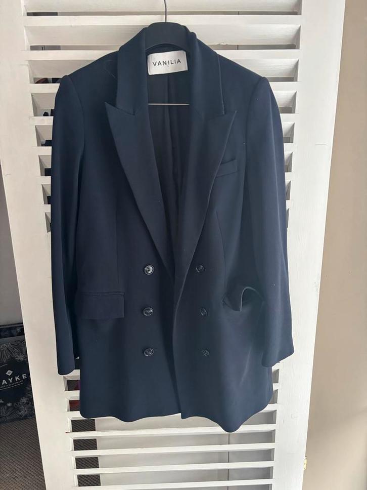 Vanilia Blazer - Maat 40 - Marineblauw, Kleding | Dames, Jasjes, Kostuums en Pakken, Gedragen, Jasje, Maat 38/40 (M), Blauw, Ophalen of Verzenden
