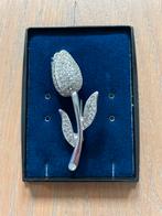 Tulp pin (broche) silver plated, Overige materialen, 4 tot 7 cm, Ophalen of Verzenden, Zo goed als nieuw