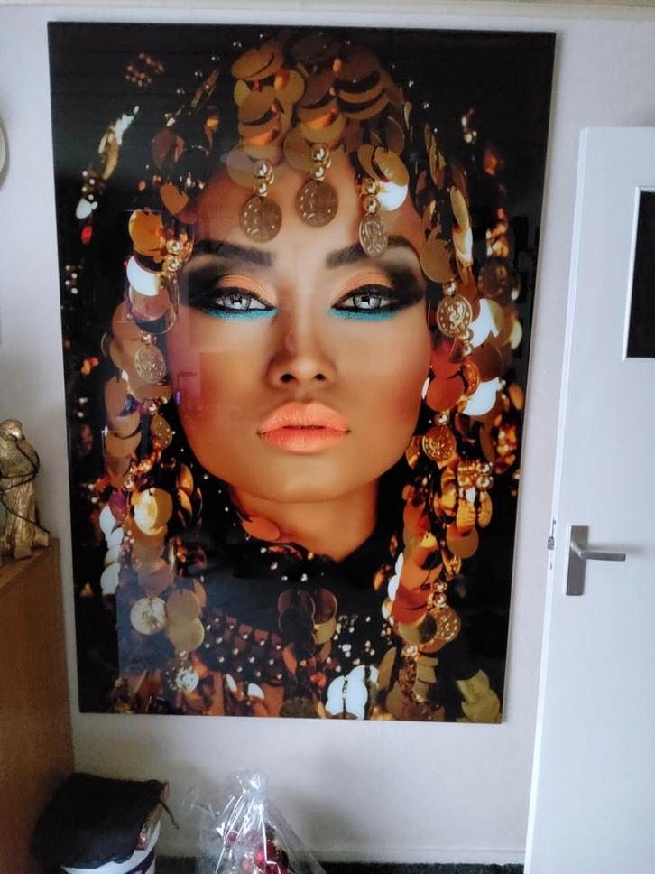 Glas Schilderij Arabische Prinses, Antiek en Kunst, Kunst | Tekeningen en Foto's, Ophalen
