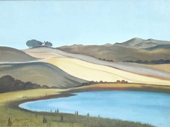 +Pieter (Pit) van Loo(1905)Olie board"Landschap Duinen"Ges G, Antiek en Kunst, Kunst | Schilderijen | Modern, Ophalen of Verzenden