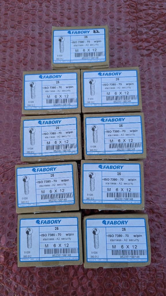 222 stuks M6x12 Stainless A2 security screws, Ophalen of Verzenden, Nieuw