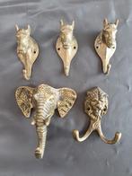 Kapstokhaak brons messing paard en leeuw olifant, Ophalen of Verzenden