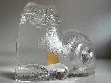 Vintage Lisa Larson~Royal Krona Kat Art Glass Djur I Frihet beschikbaar voor biedingen