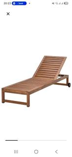 IKEA NÄMMARÖ Ligbed + kussen buiten lichtbruin gelazuurd, Ophalen, Zo goed als nieuw, Hout