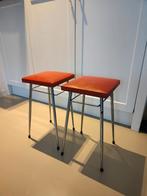 Twee Originele Retro Brabantia Krukjes - Rood Skai, Ophalen, Gebruikt, Overige materialen