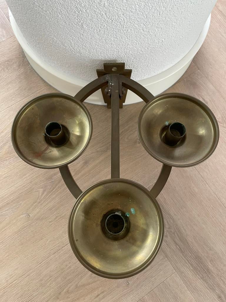 Koperen Kerk Muur Kandelaar - Decoratief, Antiek en Kunst, Ophalen of Verzenden