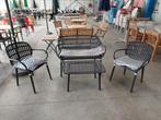 Compacte loungeset volledig kunstof 4 delig antraciet grijs, Ophalen, 4 zitplaatsen, Kunststof, Nieuw