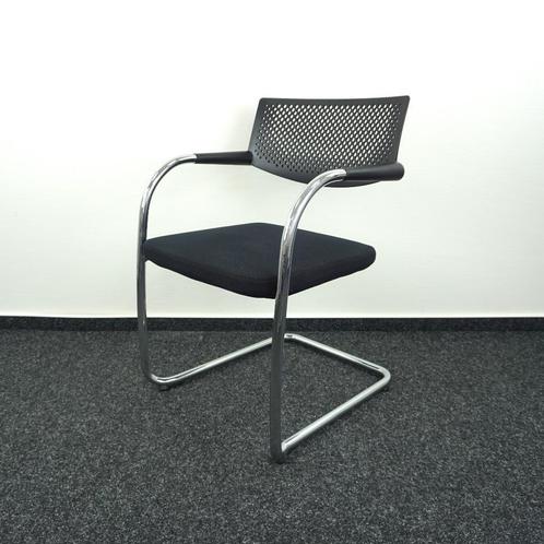 Vitra Visavis | Design vergaderstoel | Zwart, Huis en Inrichting, Stoelen, Gebruikt, Vijf, Zes of meer stoelen, Kunststof, Metaal