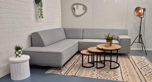GRATIS LEVERING Nette Montel hoekbank grijs240x215 GEREINIGD, Huis en Inrichting, Banken | Bankstellen, Gebruikt, Hoekbank, Vierpersoons of meer