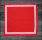 Zakdoek Rood met witte rand - Formaat: 58 x 58 cm. Kleur Roo, Kleding | Dames, Mutsen, Sjaals en Handschoenen, Zo goed als nieuw