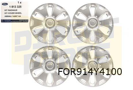 Ford Fiesta Wieldoppen set 14'' (set 4 stuks) zilver Origine, Auto diversen, Wieldoppen, Nieuw, Verzenden