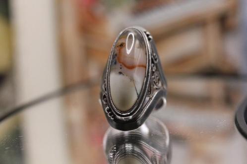 ring dames vintage zilver 1960, Sieraden, Tassen en Uiterlijk, Ringen, Zo goed als nieuw, Dame, 17 tot 18, Zilver, Zilver, Met edelsteen