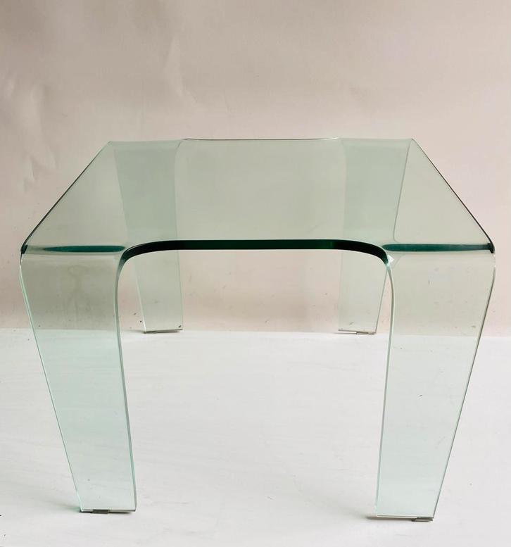 Fiam Italy glazen bijzettafel , design A. Cortesi, Verzamelen, Retro, Huis en Inrichting, Ophalen