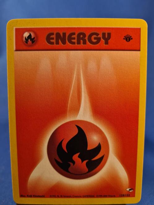 Fire Energy 128/132 - Gym Heroes (1st edition), Hobby en Vrije tijd, Verzamelkaartspellen | Pokémon, Gebruikt, Losse kaart, Verzenden