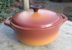 NOMAR STAUB vintage bruine caramel gietijzer pan 23 cm, Gebruikt, Gietijzer, Ophalen of Verzenden, Keramische plaat